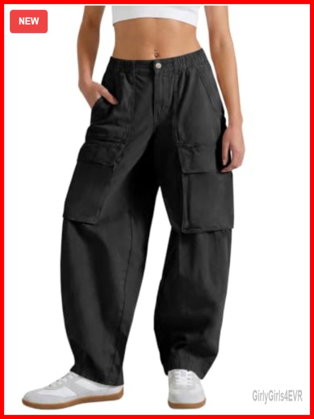 Women's High Waisted Wide Leg Cargo Joggers Baggy Hiking Pants with Pockets